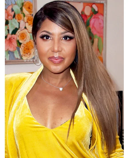 With Bangs Brown 18 inch Straight Toni Braxton Wigs