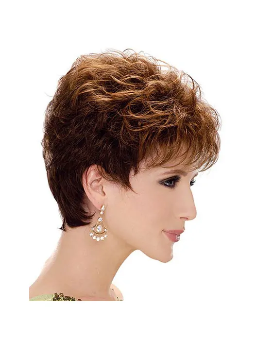 Polite Brown Curly Short Classic Wigs