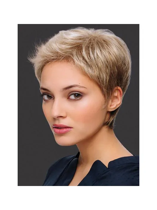 6 inch Straight Monofilament Synthetic Boycuts Short Wigs