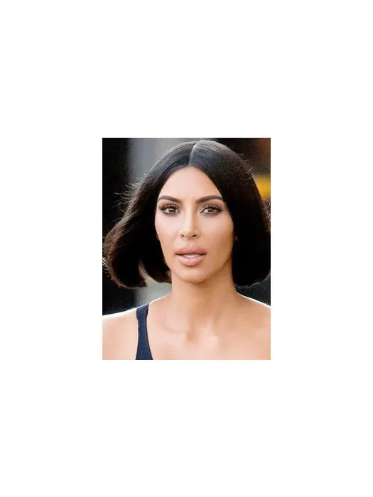10 inch Synthetic Black Straight Kim Kardashian Wigs
