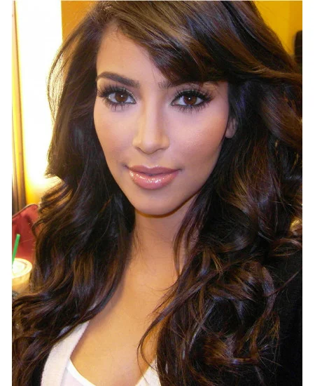16 inch Synthetic Brown Wavy Kim Kardashian Wigs