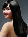 Good Black Straight Remy Human Hair Long Wigs