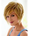 Unique Blonde Straight Chin Length Wigs For Cancer