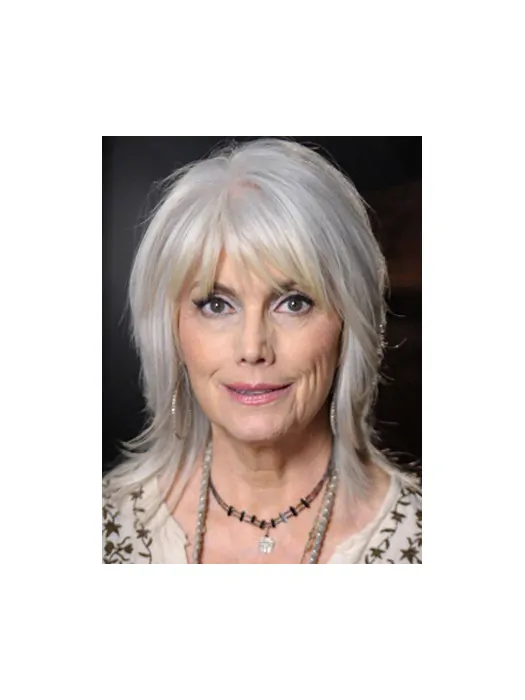 Silver Lady Shoulder Length Layered Synthetic Wigs
