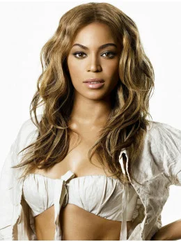 Popular Long Wavy Blonde Without Bangs Beyonce Inspired Wigs