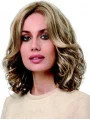 Shoulder Length Monofilament Curly Blonde Without Bangs Synthetic Medium Length Wigs