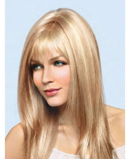 Blonde Straight Remy Human Hair Easy Long Wigs