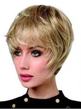 6 inch Straight Monofilament Synthetic Boycuts Cheap Short Wigs