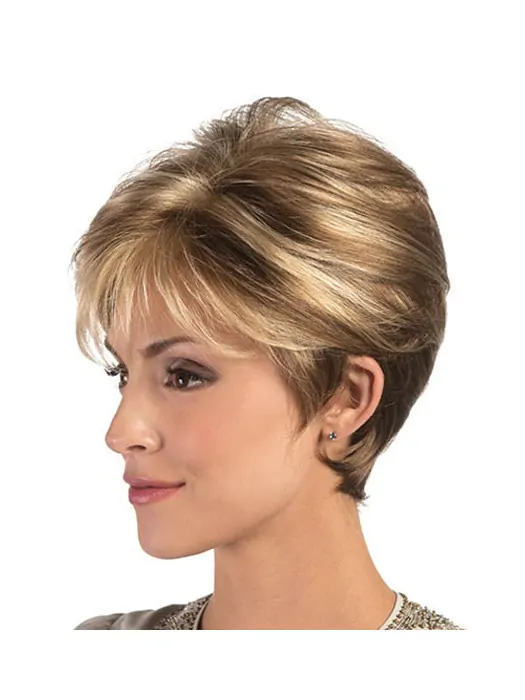 Synthetic Blonde Lace Front Pleasing Short Wigs