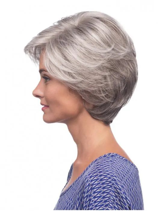 Synthetic 8 inch Lace Front Grey Wigs For Women