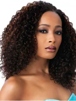 Stylish Brown Curly Long African American Wigs