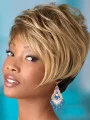 Popular Blonde Wavy Short African American Wigs