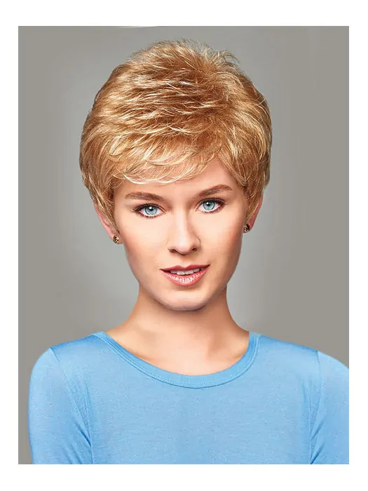 Blonde Capless Wavy Synthetic Short Wigs