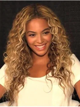 Beautiful Long Curly Blonde Without Bangs Beyonce Inspired Wigs