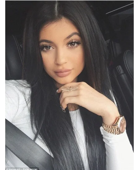 Affordable Long Straight Black Without Bangs Kylie Jenner Inspired Wigs