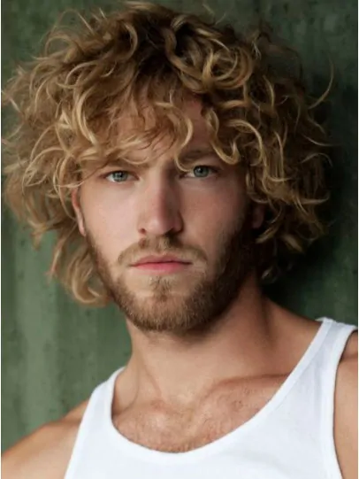 Affordable Curly Full Lace Short Men Wigs