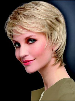 8 inch Straight Monofilament Synthetic Layered Short Wigs For Sale