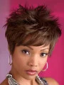 Fabulous Brown Wavy Cropped African American Wigs