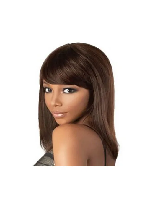 Fashion Auburn Straight Shoulder Length African American Wigs