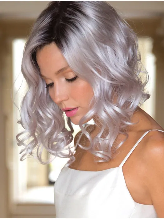 Fashional Shoulder Length Curly White New Design Grey Wigs
