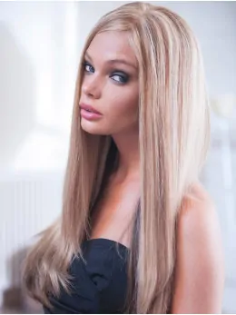 100 per Hand-tied Blonde Layered 20 inch Long Wigs