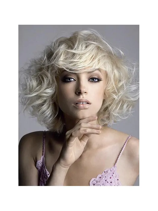 Blonde Wavy Synthetic Preferential Short Wigs