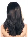 Elegant Black Straight Long Human Hair Wigs