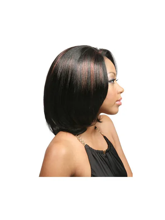 Preferential Black Lace Front Chin Length Lace Wigs