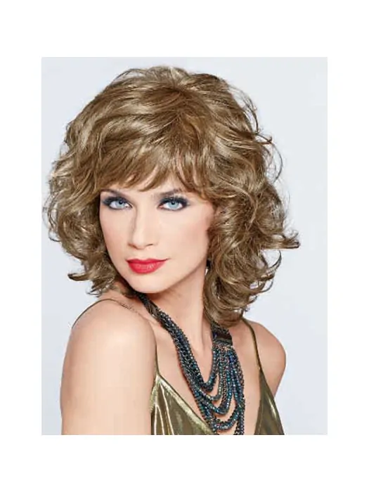 Hairstyles Blonde Curly Shoulder Length Classic Wigs