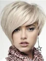 Blonde Monofilament Remy Human Hair Easy Medium Wigs