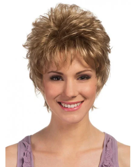 Soft Blonde Curly Cropped Petite Wigs