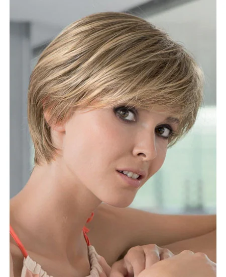 Blonde Lace Front Remy Human Hair Modern Short Wigs