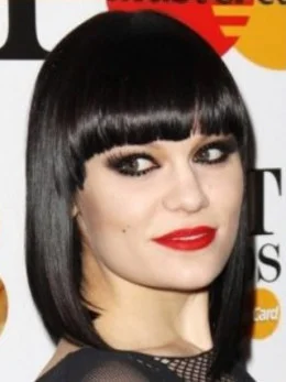 Exquisite Black Straight Shoulder Length Jessie J Wigs