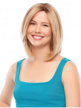 Fantastic Blonde Straight Chin Length 100 per Hand-tied Comfortable Wigs