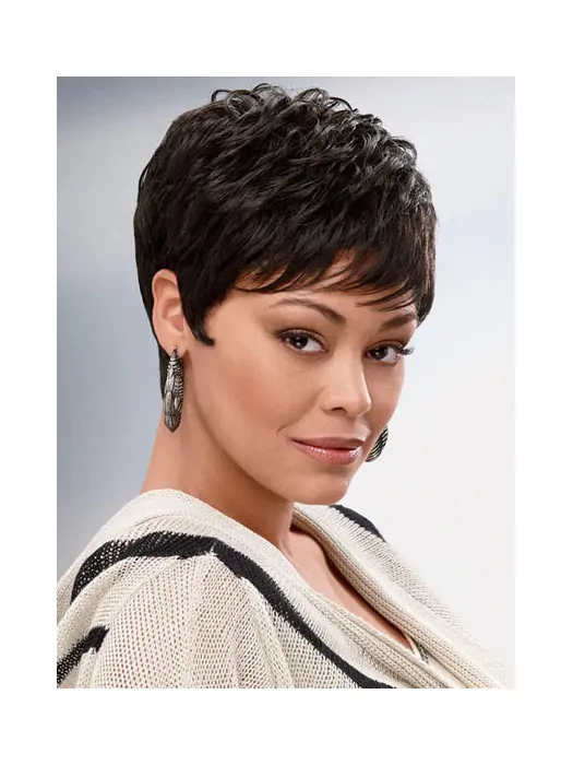 Fashion Brown Wavy Cropped African American Wigs
