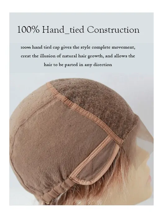 20 inch Wavy 100 per Hand Tied Human Hair Wigs