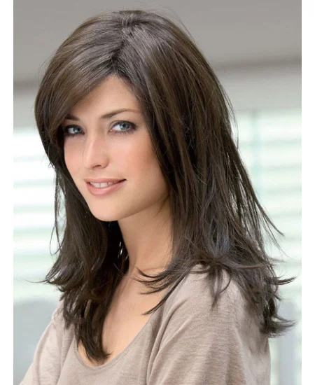 Monofilament Straight Remy Human Hair Sassy Wigs For Cancer