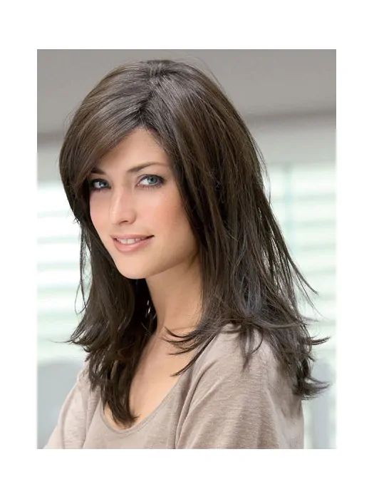 Monofilament Straight Remy Human Hair Sassy Wigs For Cancer