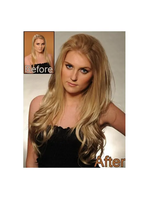 Radiant Blonde Wavy Long Synthetic Lace Front Wigs