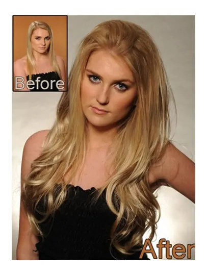 Radiant Blonde Wavy Long Synthetic Lace Front Wigs