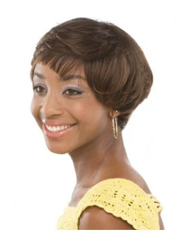 Gorgeous Brown Wavy Short African American Wigs