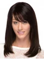 Suitable Brown Straight Long Human Hair Wigs