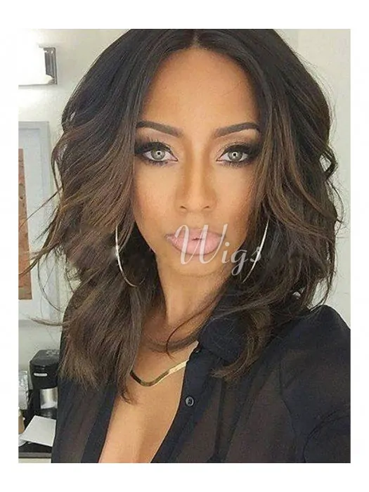16 inch  Shoulder Length Wavy Ombre Lace Front Wigs