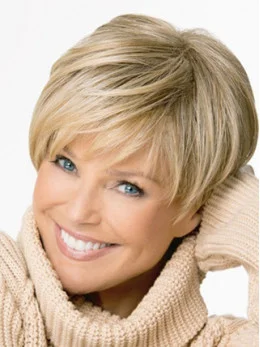 Affordable Cropped Blonde Capless Synthetic Wigs