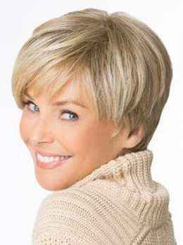 Affordable Cropped Blonde Capless Synthetic Wigs