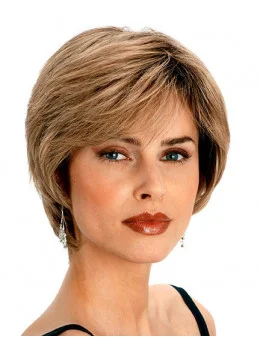 Blonde Straight Remy Human Hair Great Short Wigs