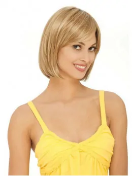 Glamorous Blonde Lace Front Chin Length Remy Human Lace Wigs