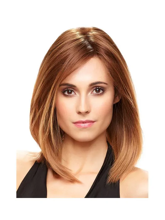 Stylish Monofilament Straight Shoulder Length Wigs For Cancer