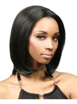 Black Lace Front Indian Remy Hair Exquisite Medium Wigs
