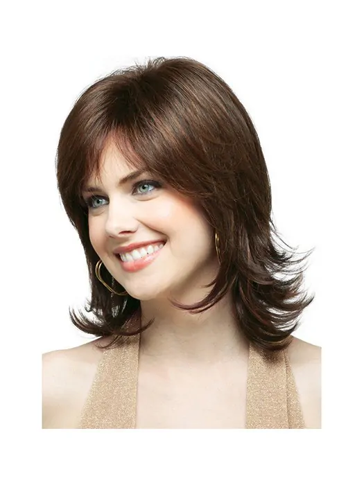 Perfect Brown Wavy Shoulder Length Synthetic Wigs